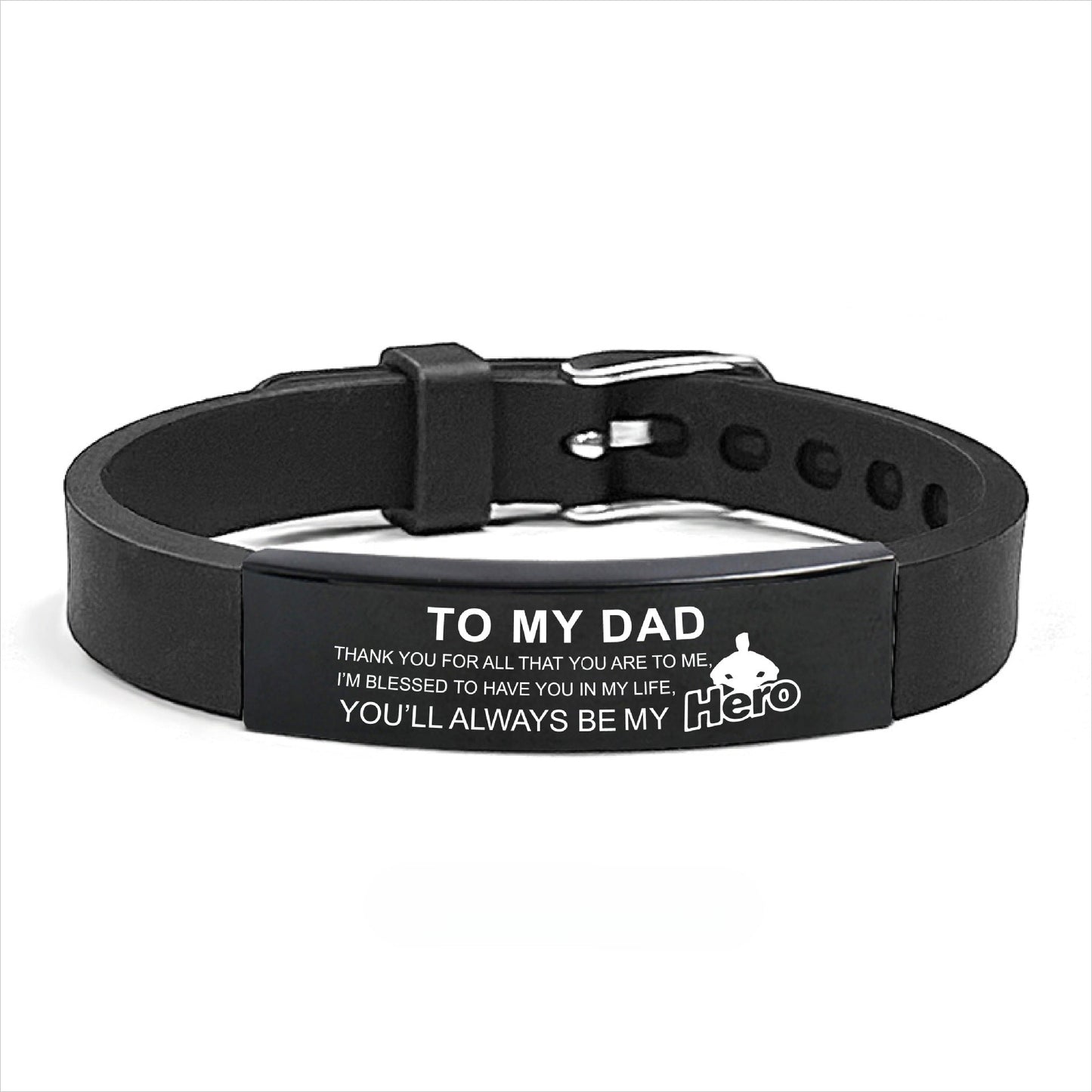 Laser Engraved Square Silicone Watch Band Bracelet - jewelry - weilin.com