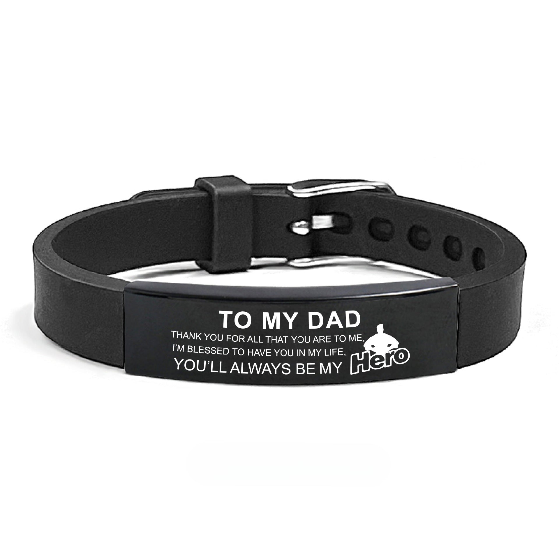 Laser Engraved Square Silicone Watch Band Bracelet - jewelry - weilin.com
