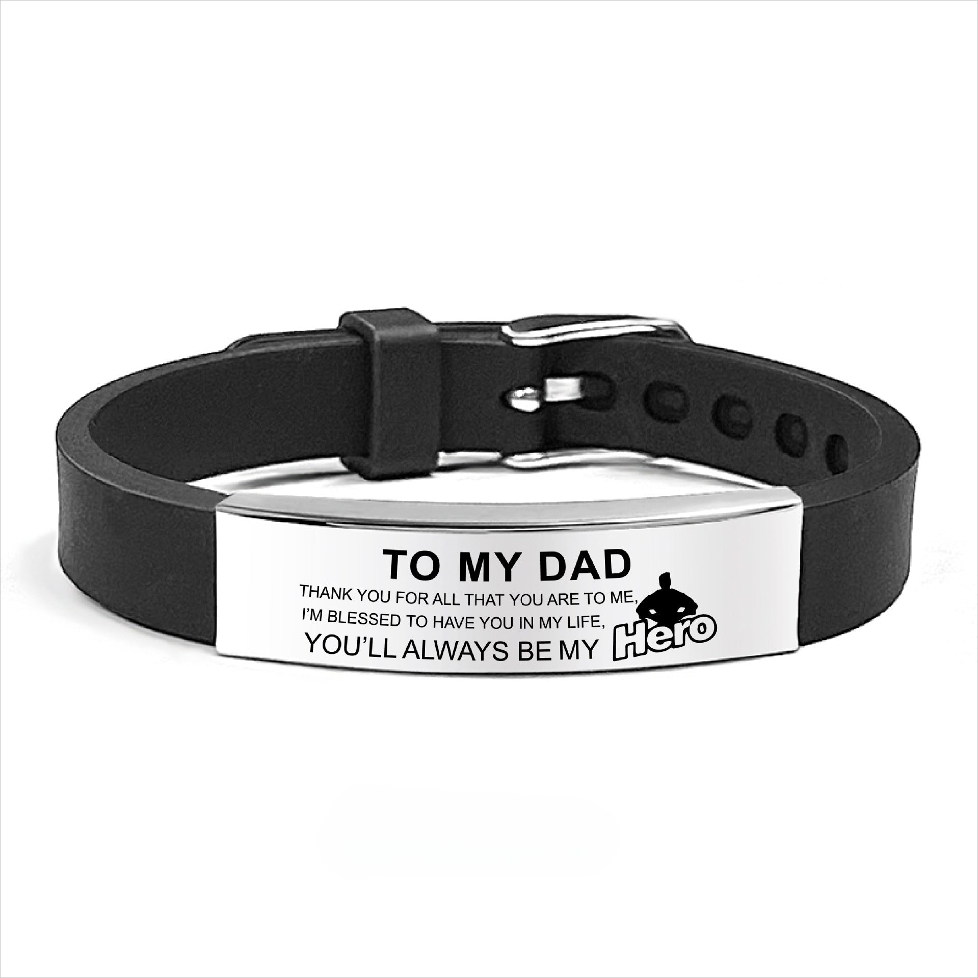 Laser Engraved Square Silicone Watch Band Bracelet - jewelry - weilin.com