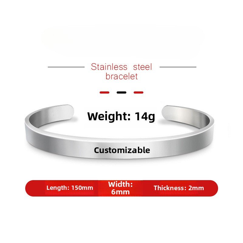Laser Engraved Titanium Bracelet - jewelry - weilin.com