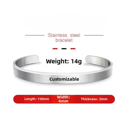 Laser Engraved Titanium Bracelet - jewelry - weilin.com