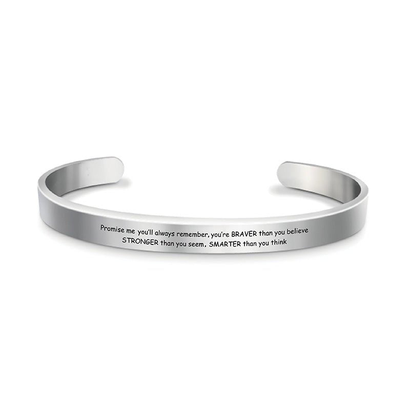 Laser Engraved Titanium Bracelet - jewelry - weilin.com