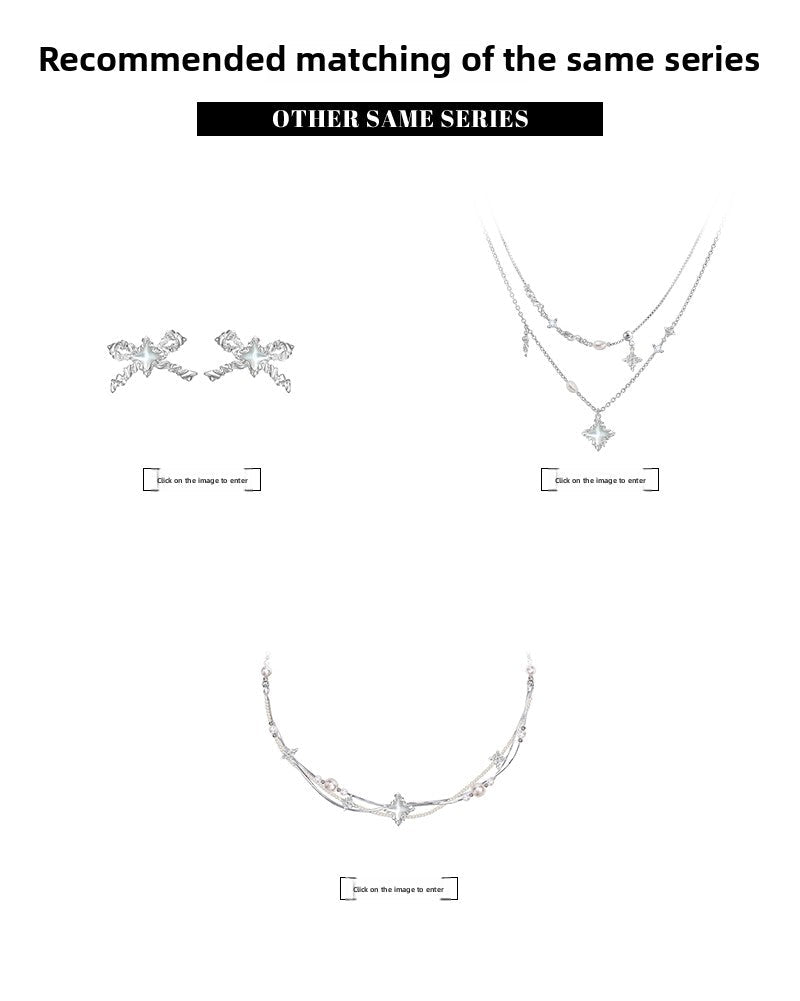 Layered pearl necklace with star pendant - jewelry - weilin.com