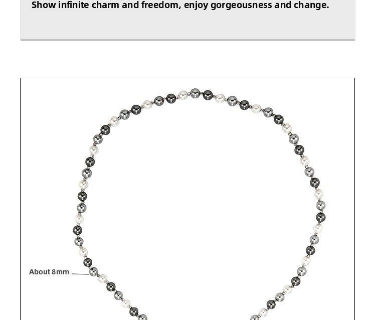 Long pearl hip - hop necklace - jewelry - weilin.com