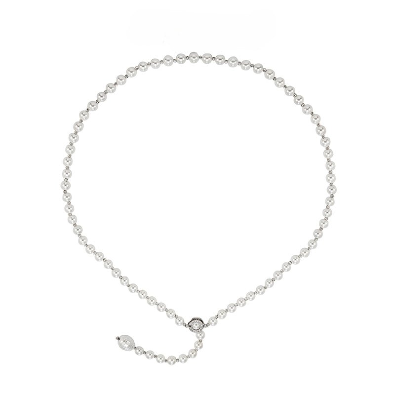 Long pearl hip - hop necklace - jewelry - weilin.com
