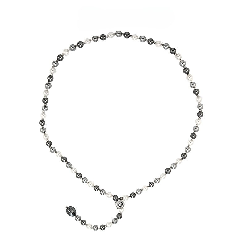 Long pearl hip - hop necklace - jewelry - weilin.com