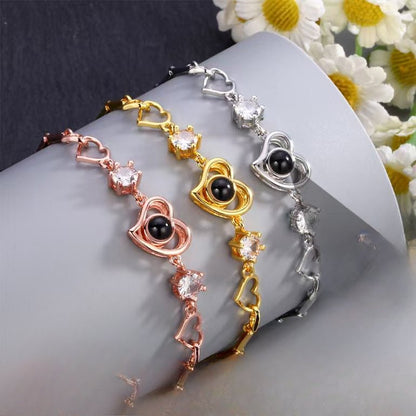 Love Zircon Photo Projection Bracelet - jewelry - weilin.com