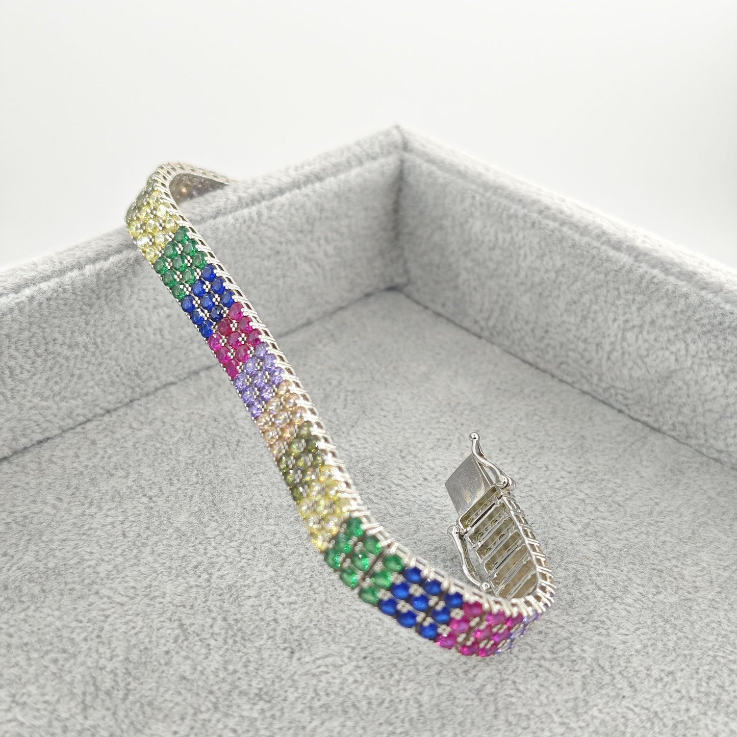 Lucky Rainbow Sparkling Zirconia Multi - Row Bracelet - jewelry - weilin.com