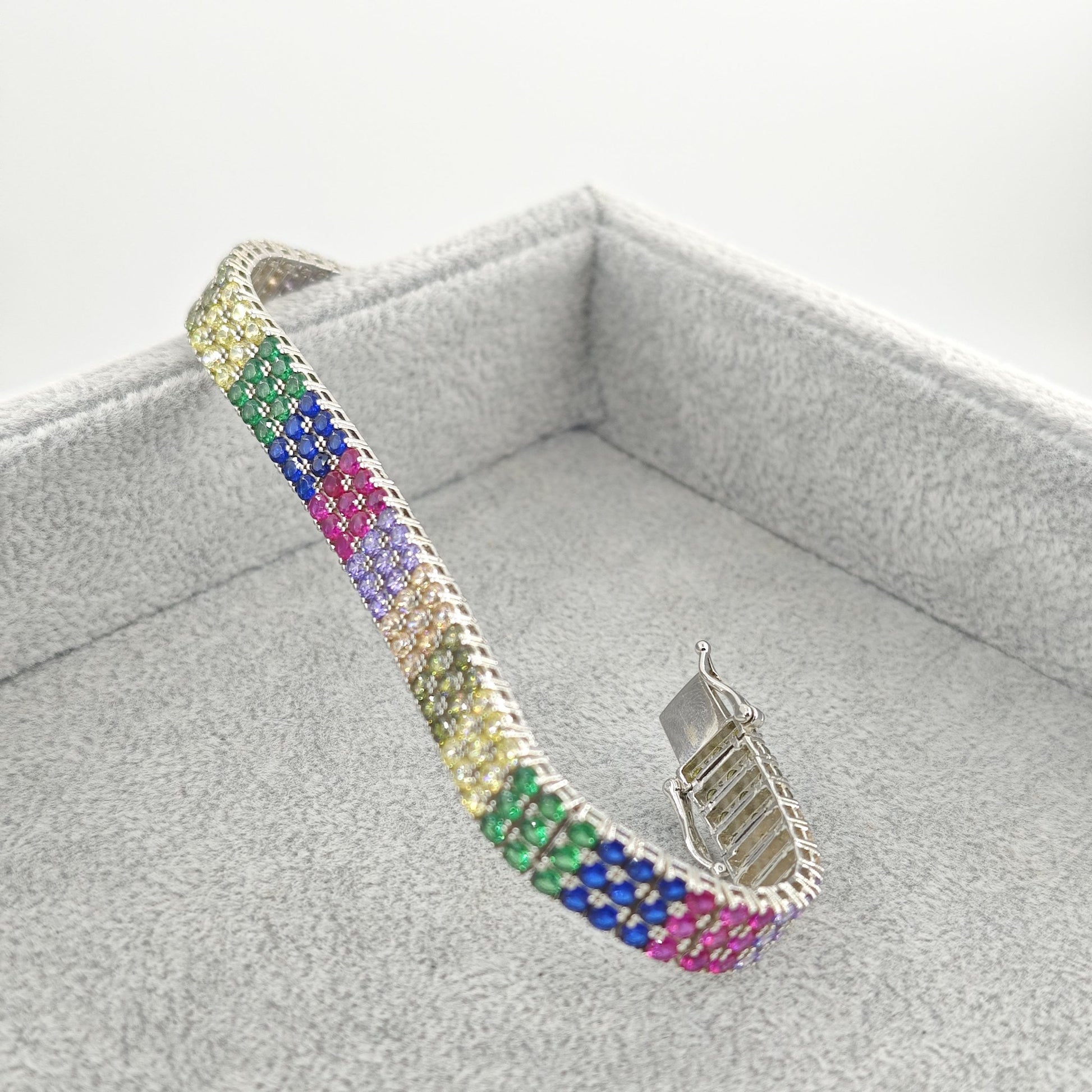 Lucky Rainbow Sparkling Zirconia Multi - Row Bracelet - jewelry - weilin.com