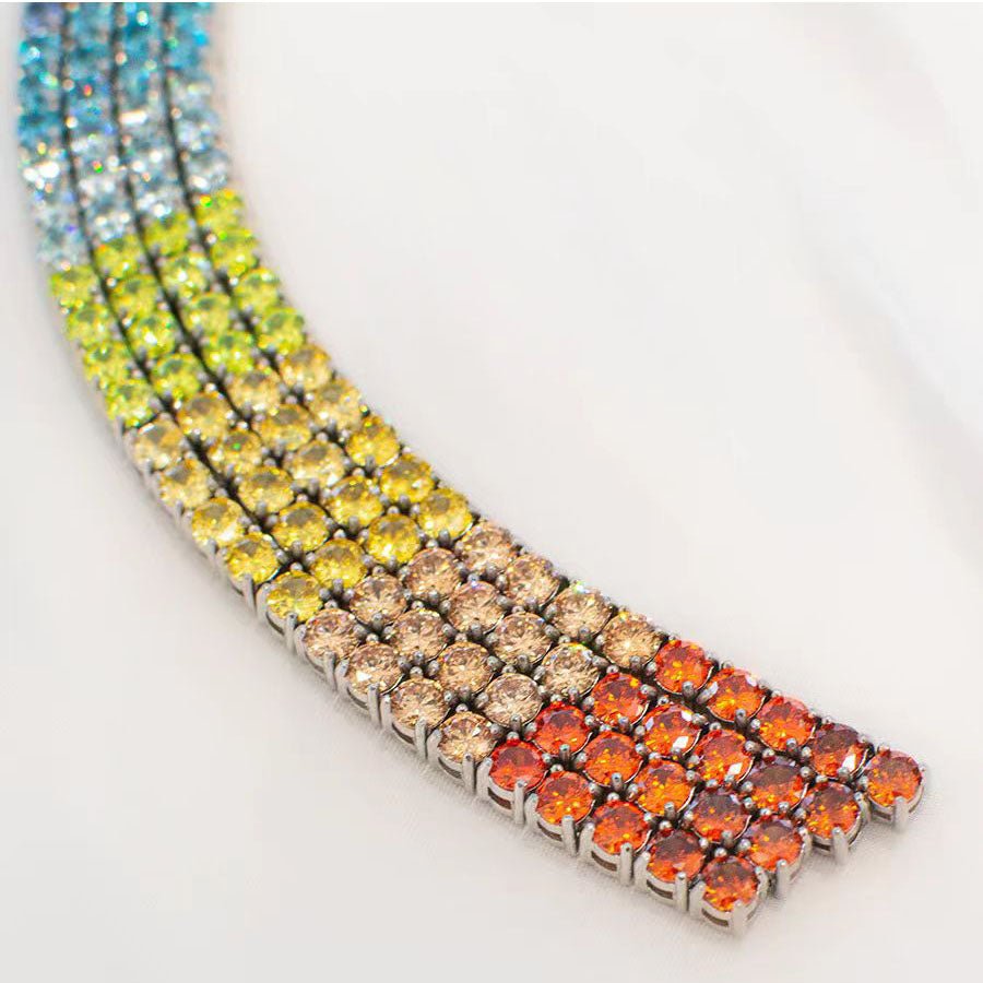 Lucky Rainbow Sparkling Zirconia Multi - Row Bracelet - jewelry - weilin.com