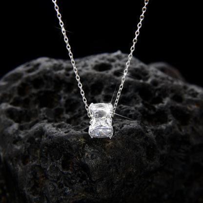 Luxury and Noble Square Zirconia Pendant Necklace - jewelry - weilin.com