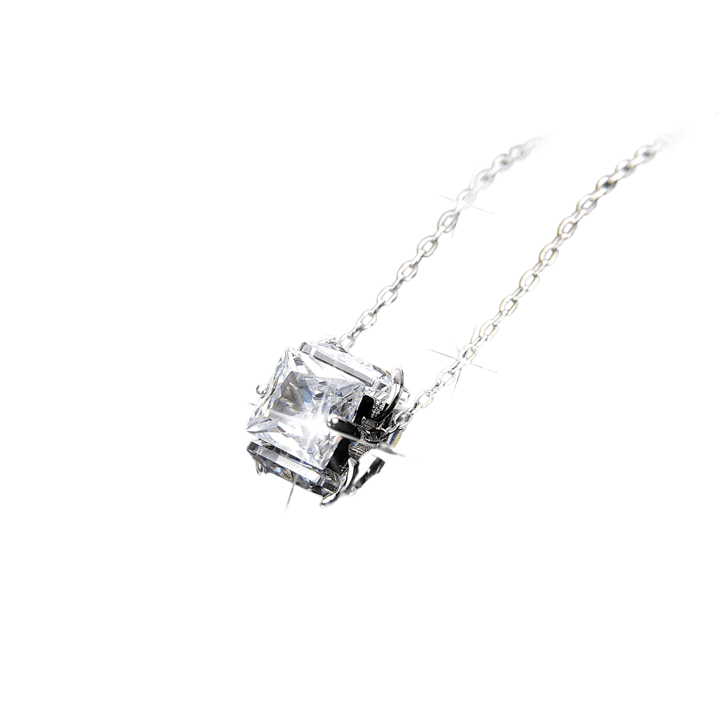 Luxury and Noble Square Zirconia Pendant Necklace - jewelry - weilin.com
