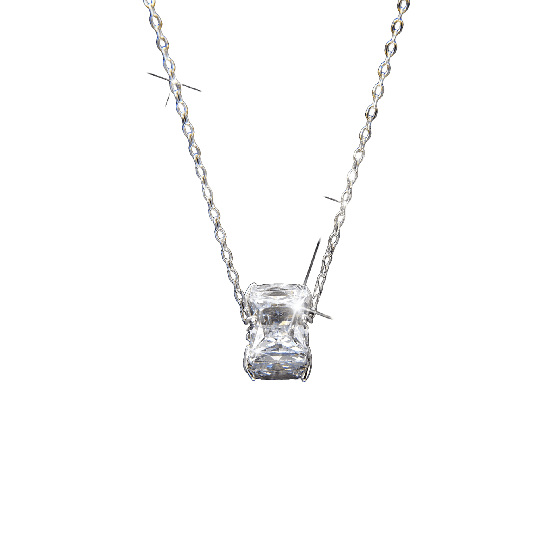 Luxury and Noble Square Zirconia Pendant Necklace - jewelry - weilin.com