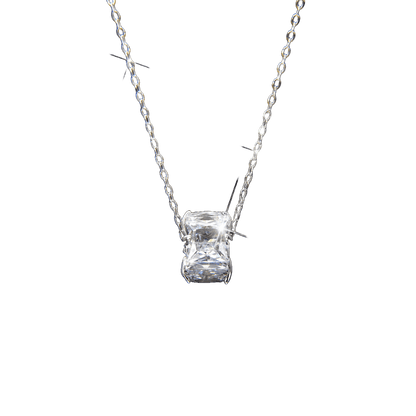 Luxury and Noble Square Zirconia Pendant Necklace - jewelry - weilin.com