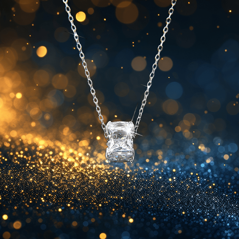 Luxury and Noble Square Zirconia Pendant Necklace - jewelry - weilin.com