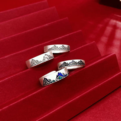 Luxury couple sterling silver ring - jewelry - weilin.com