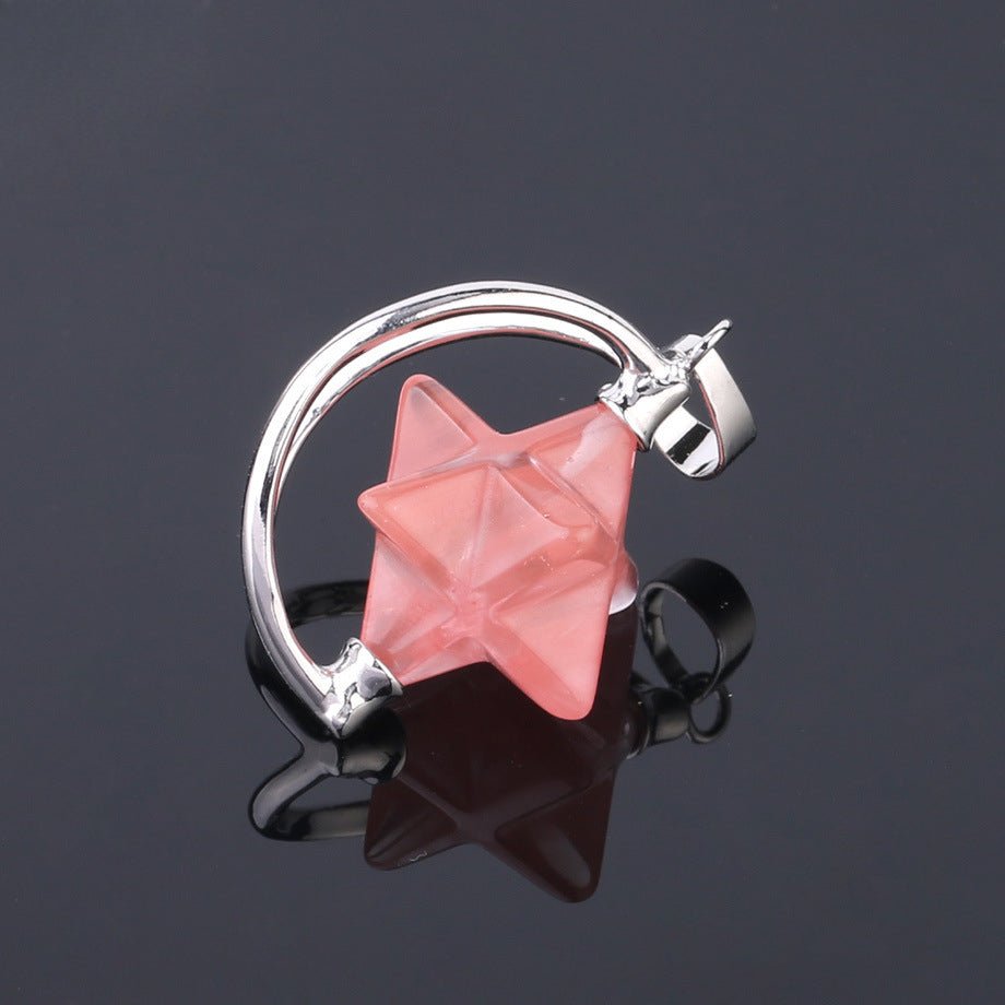 Merkaba six - pointed star pendant necklace - jewelry - weilin.com