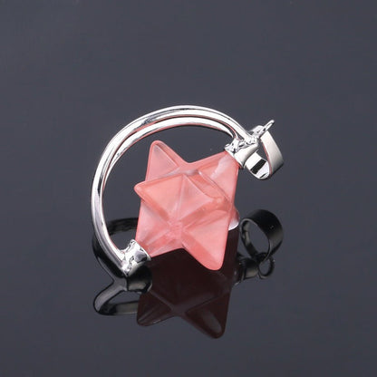 Merkaba six - pointed star pendant necklace - jewelry - weilin.com