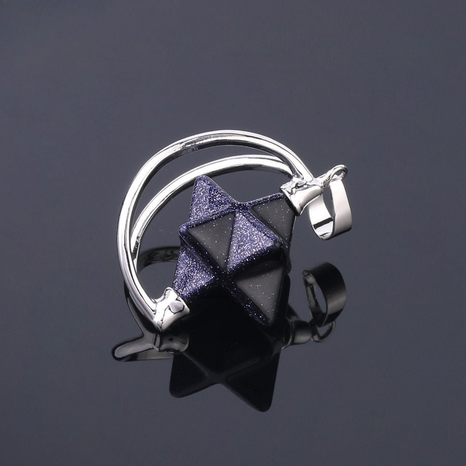 Merkaba six - pointed star pendant necklace - jewelry - weilin.com