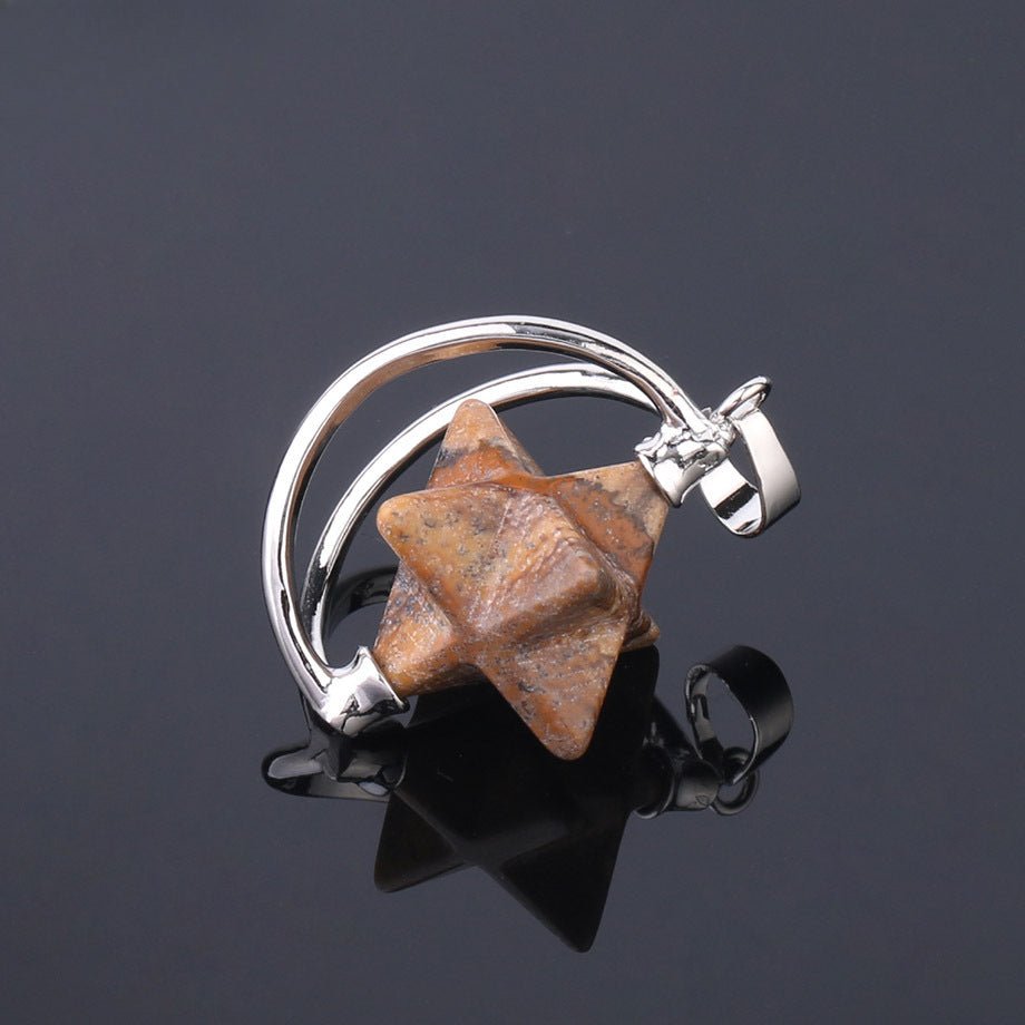 Merkaba six - pointed star pendant necklace - jewelry - weilin.com