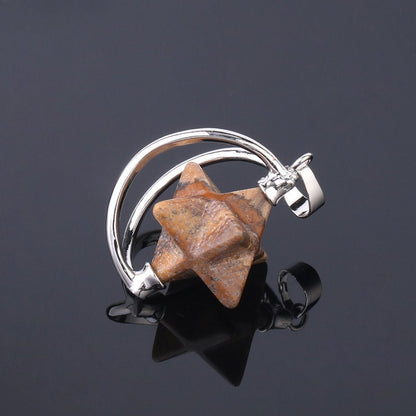 Merkaba six - pointed star pendant necklace - jewelry - weilin.com