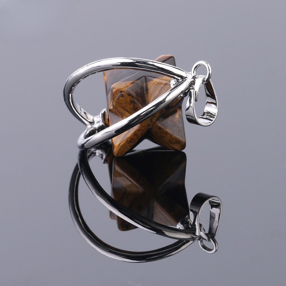 Merkaba six - pointed star pendant necklace - jewelry - weilin.com
