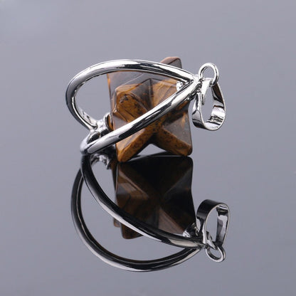 Merkaba six - pointed star pendant necklace - jewelry - weilin.com