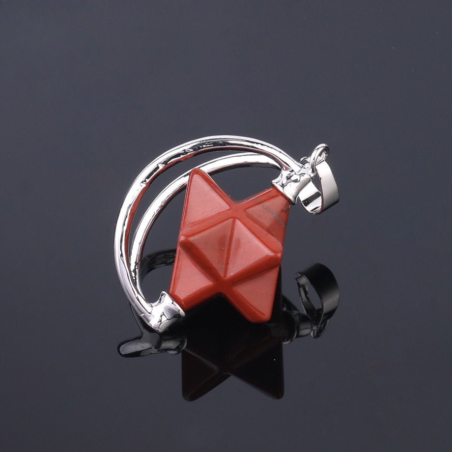 Merkaba six - pointed star pendant necklace - jewelry - weilin.com