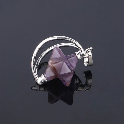 Merkaba six - pointed star pendant necklace - jewelry - weilin.com