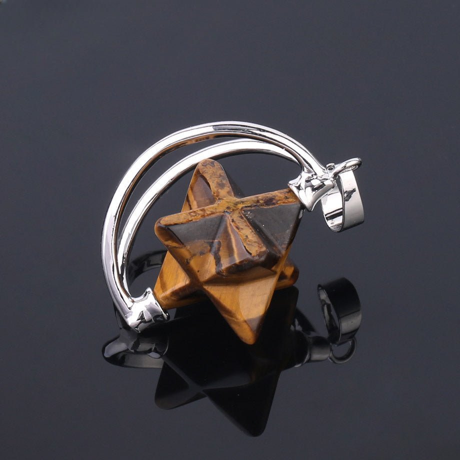 Merkaba six - pointed star pendant necklace - jewelry - weilin.com