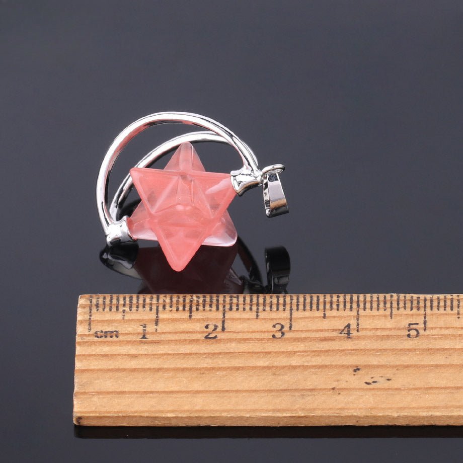 Merkaba six - pointed star pendant necklace - jewelry - weilin.com