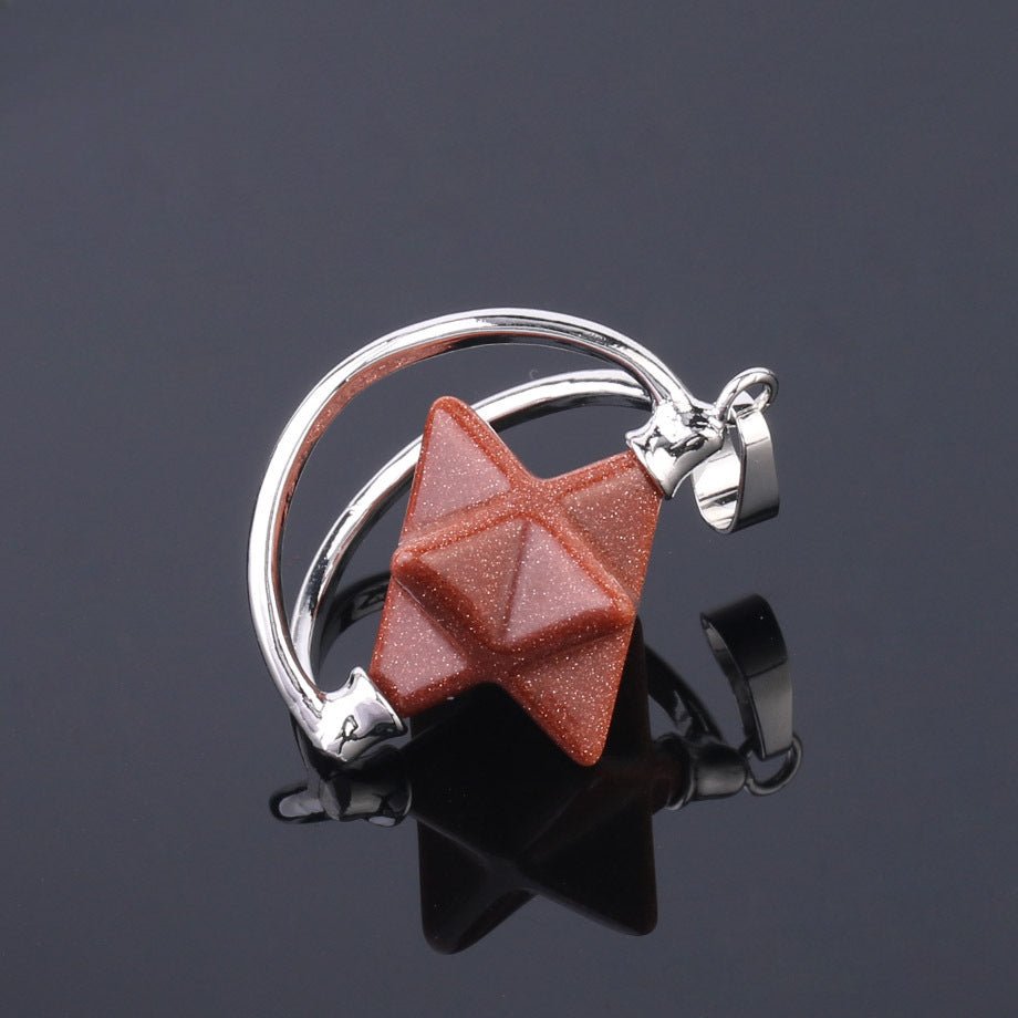 Merkaba six - pointed star pendant necklace - jewelry - weilin.com