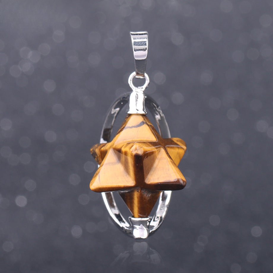 Merkaba six - pointed star pendant necklace - jewelry - weilin.com