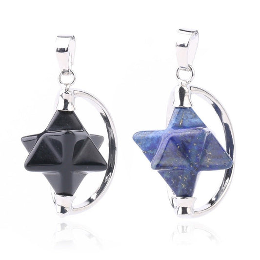 Merkaba six - pointed star pendant necklace - jewelry - weilin.com
