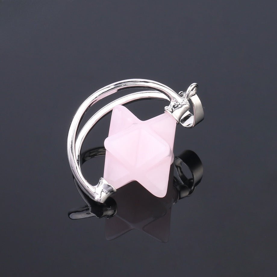 Merkaba six - pointed star pendant necklace - jewelry - weilin.com