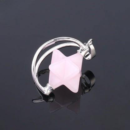 Merkaba six - pointed star pendant necklace - jewelry - weilin.com