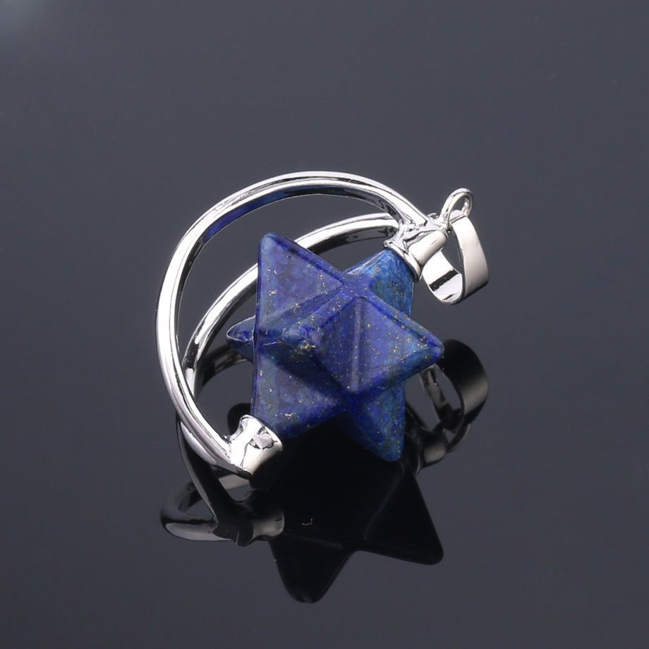 Merkaba six - pointed star pendant necklace - jewelry - weilin.com