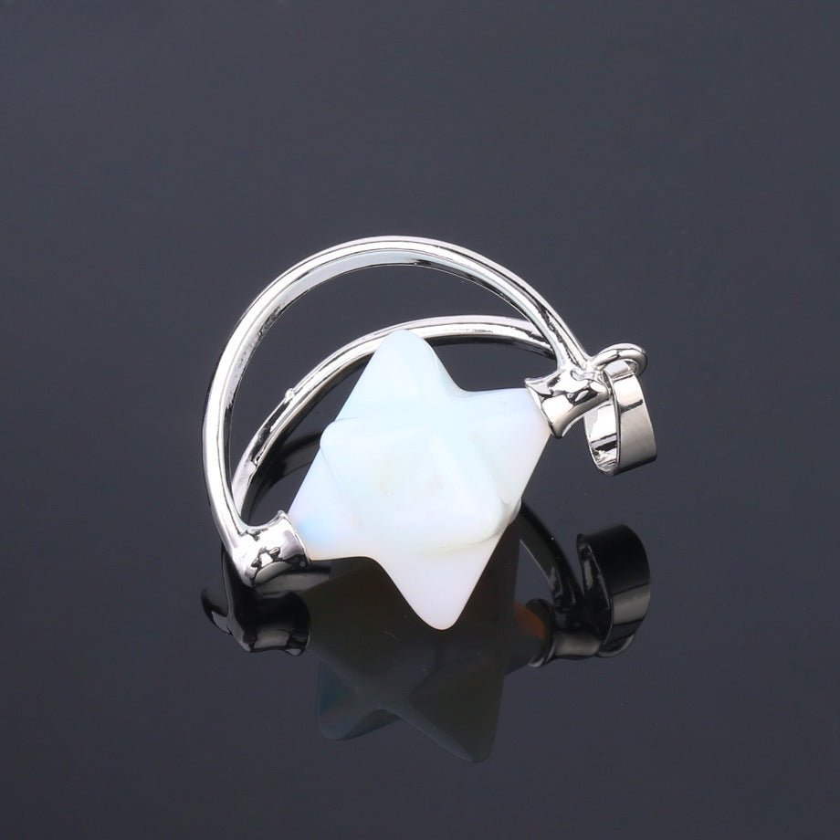 Merkaba six - pointed star pendant necklace - jewelry - weilin.com