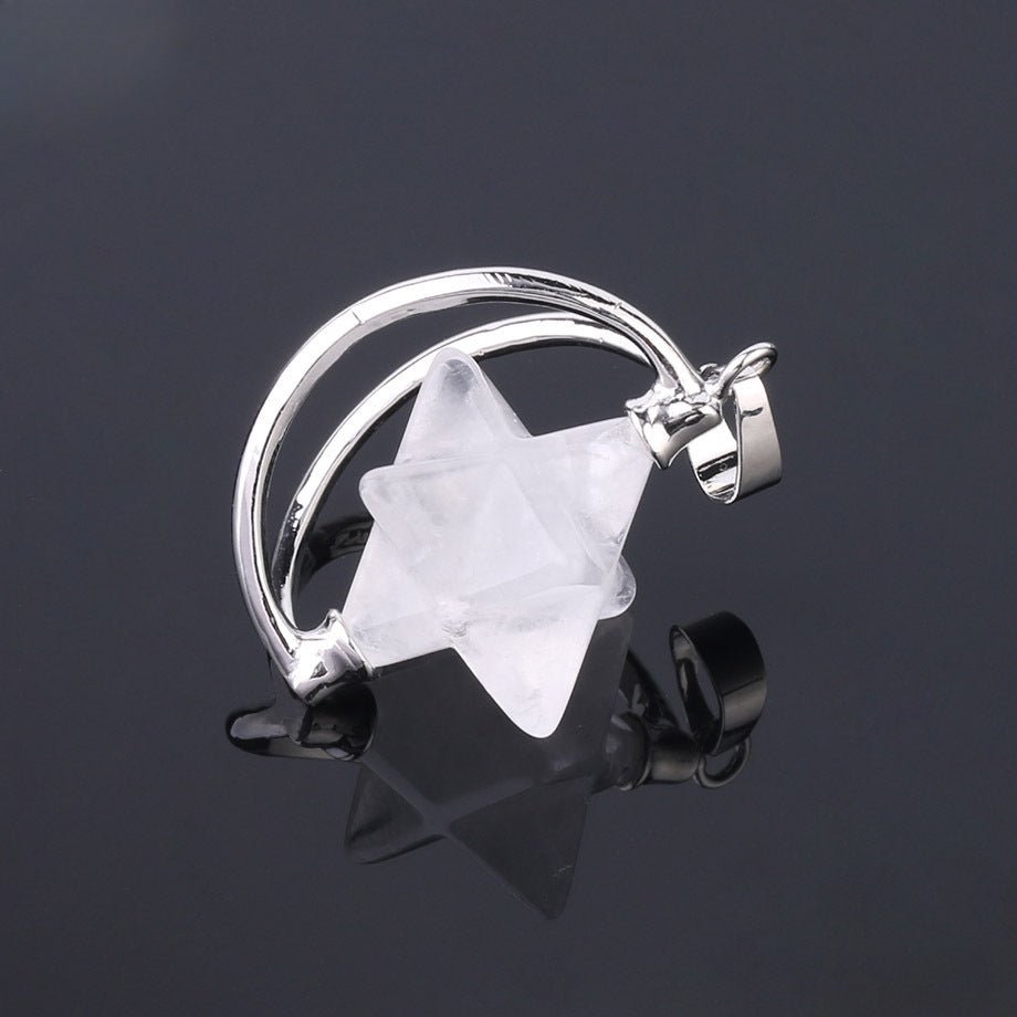 Merkaba six - pointed star pendant necklace - jewelry - weilin.com