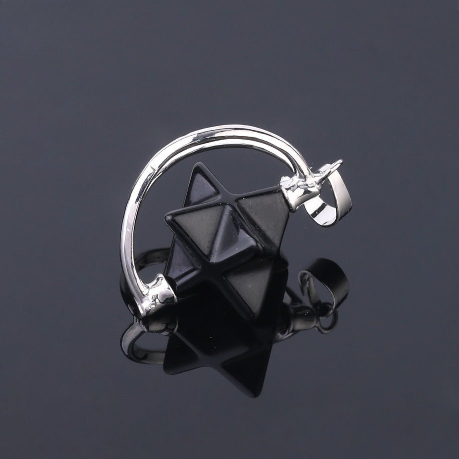 Merkaba six - pointed star pendant necklace - jewelry - weilin.com