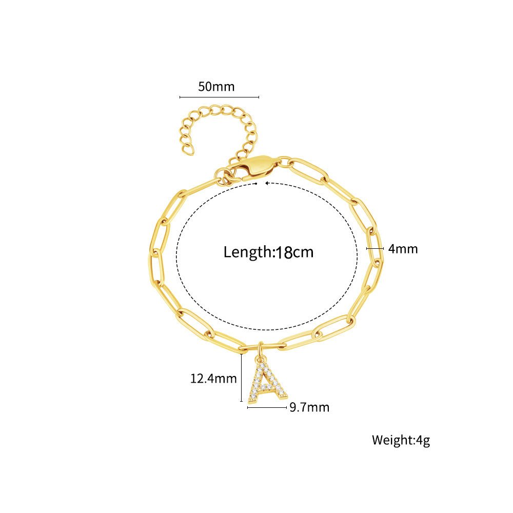 Moissanite alphabet bracelet - jewelry - weilin.com