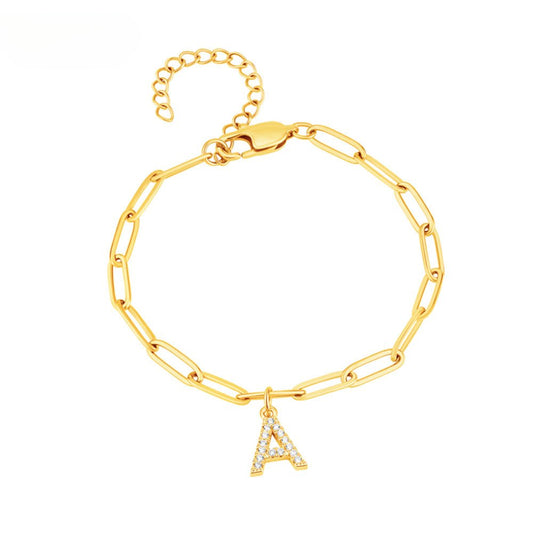 Moissanite alphabet bracelet - jewelry - weilin.com