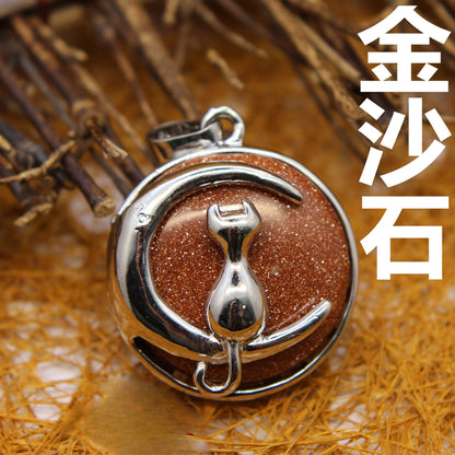 Moon Cat Pendant - jewelry - weilin.com