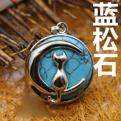 Moon Cat Pendant - jewelry - weilin.com