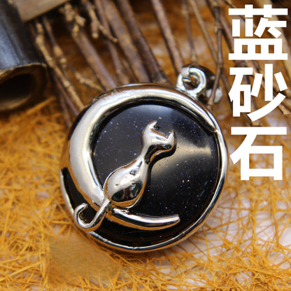 Moon Cat Pendant - jewelry - weilin.com