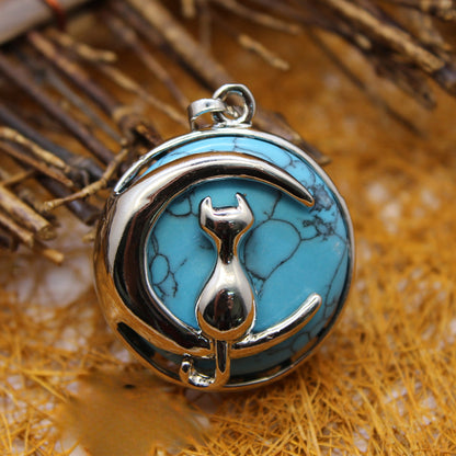 Moon Cat Pendant - jewelry - weilin.com