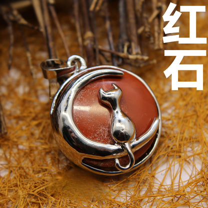 Moon Cat Pendant - jewelry - weilin.com