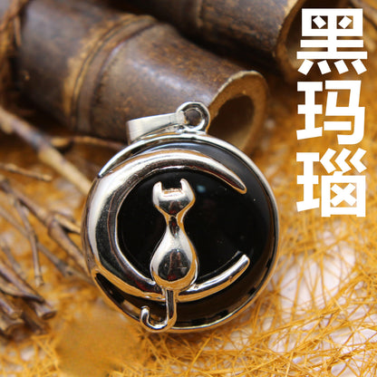 Moon Cat Pendant - jewelry - weilin.com