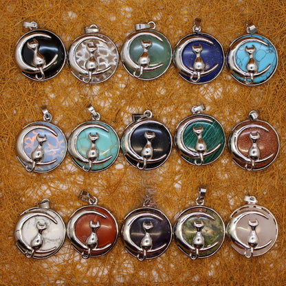 Moon Cat Pendant - jewelry - weilin.com