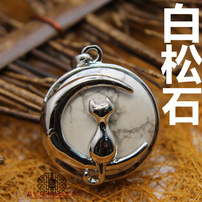 Moon Cat Pendant - jewelry - weilin.com